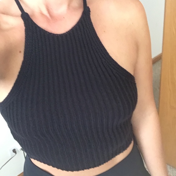Urban Outfitters Tops - BLACK KNIT HALTER TOP